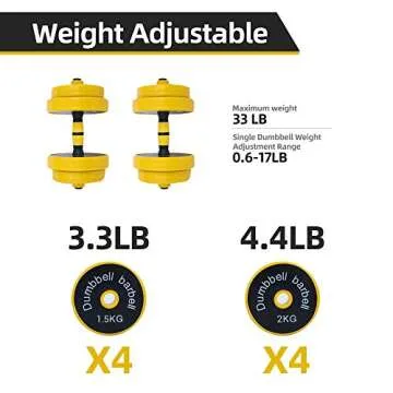 Nice C Weights, Dumbbell Set, Kettlebells, Adjustable Dumbbells, Barbell Weight Set, 2-in-1 Set, 22-33-44-55-66-88 Non-Slip (Barbell 33LB or 16 LB Dumbbell Set)