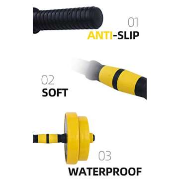 Nice C Weights, Dumbbell Set, Kettlebells, Adjustable Dumbbells, Barbell Weight Set, 2-in-1 Set, 22-33-44-55-66-88 Non-Slip (Barbell 33LB or 16 LB Dumbbell Set)