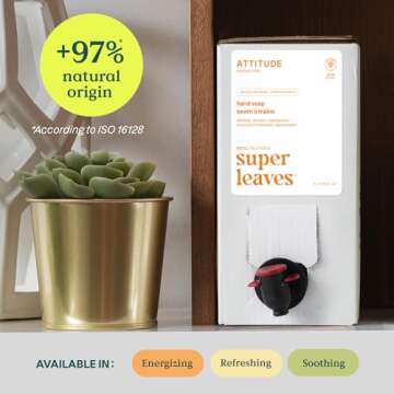 ATTITUDE Liquid Hand Soap, EWG Verified, Plant and Mineral-Based, Vegan Personal Care Products, Orange Leaves, 67.6 Fl Oz