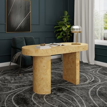 Jennifer Taylor Jesse Modern Burl Wood Home Office Desk