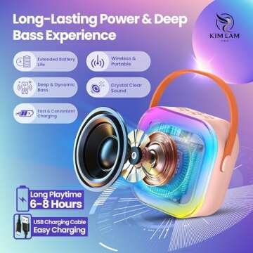 KimLamPro Mini Karaoke Machine with Dual Microphones