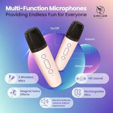 KimLamPro Mini Karaoke Machine with Dual Microphones