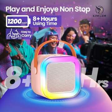 KimLamPro Mini Karaoke Machine with Dual Microphones