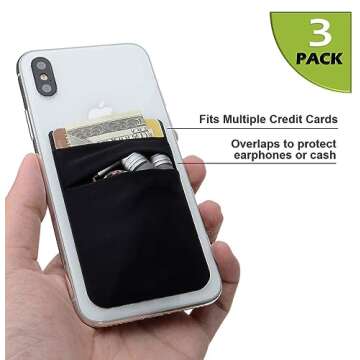 Hoblaze Phone Card Holder Stretchy Lycra Wallet Pocket Credit Card ID Case Pouch Sleeve Adhesive Sti...