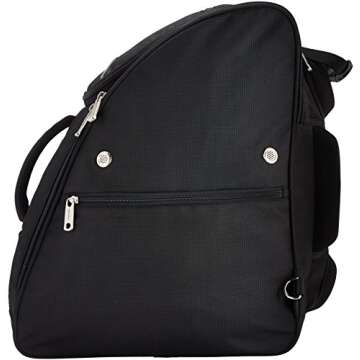 Amazon Basics Waterproof Ski Boot Bag, One-Size, Black, Solid, 14 x 18 x 14.5 Inches