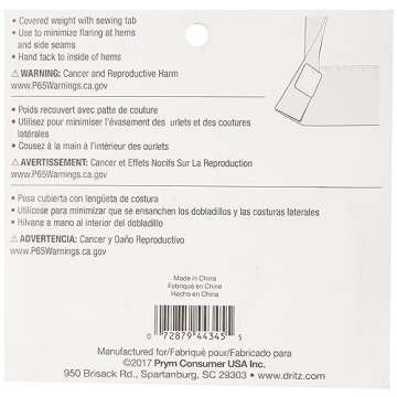 Dritz Home Covered Lead Drapery Weights for Sheer Curtains