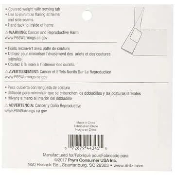 Dritz Home Covered Lead Drapery Weights for Sheer Curtains