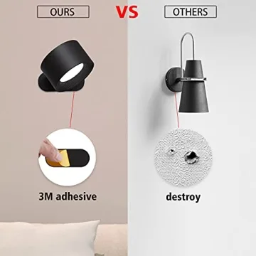 Koopala LED Wall Sconces Rechargeable with 3 Brightness Settings