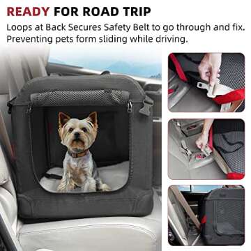 Petprsco Large Cat Carrier for 2 Cats Small Medium Dogs, Soft Pet Carrier 24x17x17 for Traveling wit...