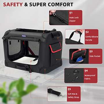 Petprsco Large Cat Carrier for 2 Cats Small Medium Dogs, Soft Pet Carrier 24x17x17 for Traveling with Warm Blanket Foldable Bowl and Washable Pad