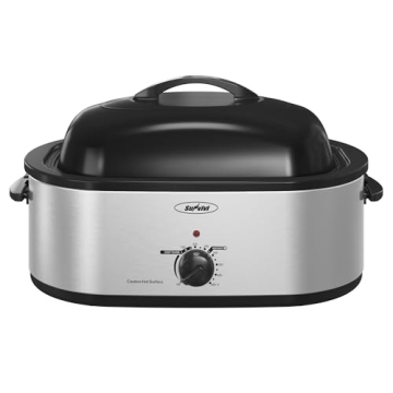 Sunvivi 24lb Electric Roaster Oven with Self-Basting Lid & Defrost Function
