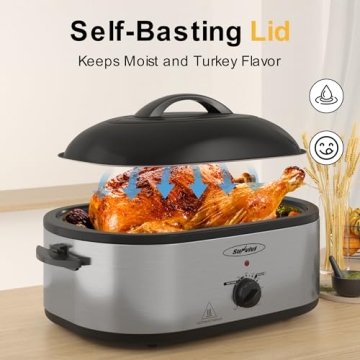 Sunvivi 24lb Electric Roaster Oven with Self-Basting Lid