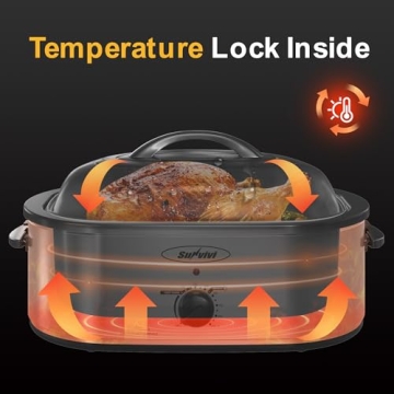 Sunvivi 24lb Electric Roaster Oven with Self-Basting Lid