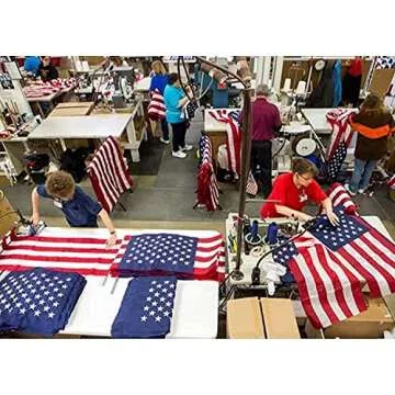 American Flag 4x6 ft for Outside Made in USA, Longest Lasting, Heavy Duty, Embroidered Stars, Sewn Stripes, Brass Grommets, Fade Resistant US Outdoor Flags
