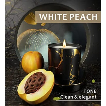 Premium Peach Amber Candle Gift for Women, 35hrs Burn