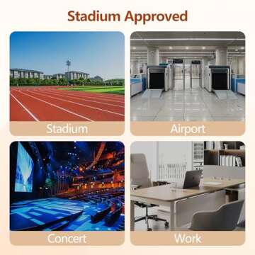 Clear Bag for Stadium Events, Small Clear Purse with Removable Strap, Clear Stadium Bag for Sports Work Concert - Black