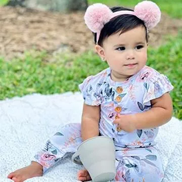 BraveJusticeKidsCo | Snack Attack Snack Cup | Collapsible Silicone Snack Container | Toddler and Baby Snack Catcher Lid (Fog)