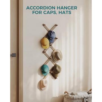 OROPY Wood Accordion Wall Hanger Stylish Expandable Rack 14 Pegs