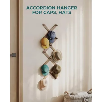 OROPY Wood Accordion Wall Hanger Stylish Expandable Rack 14 Pegs