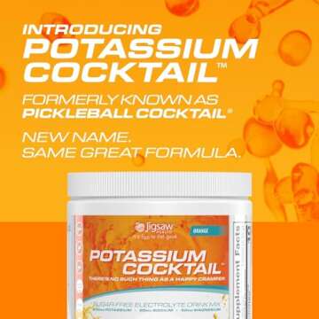 Jigsaw Health Potassium Cocktail Formerly Pickleball Cocktail | Orange, 60 Serving Jars