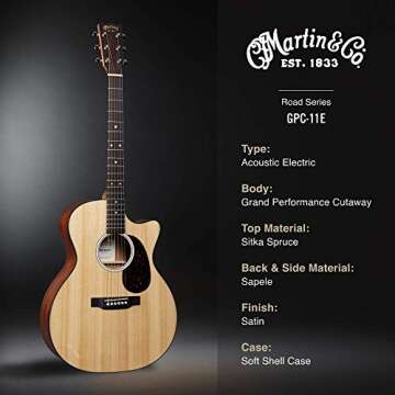 Martin GPC-11E Acoustic-Electric Guitar Natural Finish