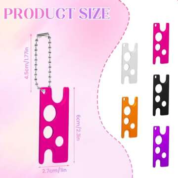 RONRONS 5 Pieces Essential Oil Bottle Opener with Keychain, Stainless Steel Roller On Caps Openers, ...