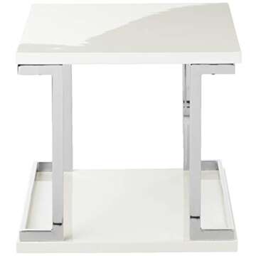 Furniture of America Adina End Table in Sleek White Design