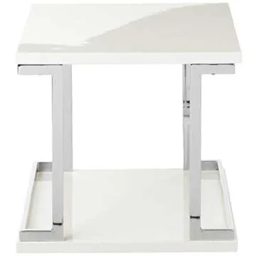 Furniture of America Adina End Table in Sleek White Design