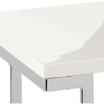 Furniture of America Adina End Table in Sleek White Design