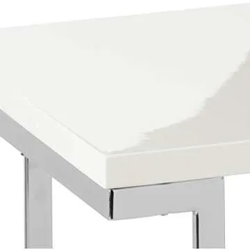 Furniture of America Adina End Table in Sleek White Design