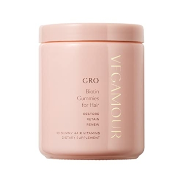 VEGAMOUR GRO Biotin Gummies for Healthy Hair, Vegan