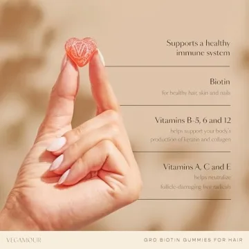 VEGAMOUR GRO Biotin Gummies for Healthy Hair, Vegan