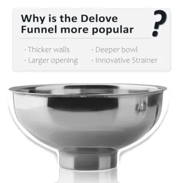 Delove Stainless Steel Canning Funnel Set for Jars