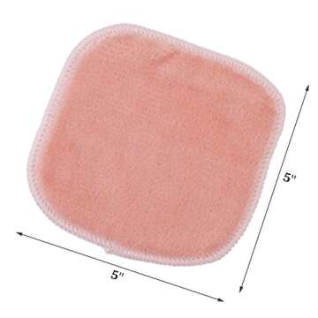 Polyte Premium Hypoallergenic Microfiber Fleece Makeup Remover and Facial Cleansing Cloth, 5 x 5 in,...