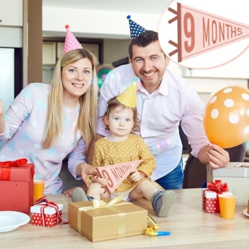 VitalCozy 14 Pcs Baby Milestone Pennant Banner Flags