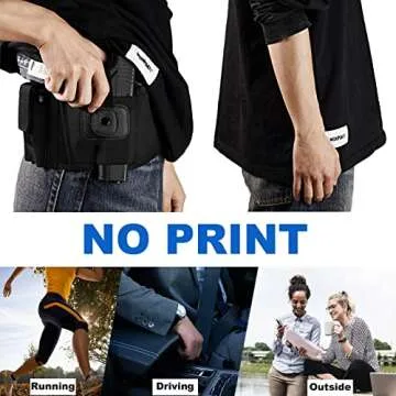 Belly Band Holster for Concealed Carry - Waist Pistol Gun Holster for Men and Women - Fits Glock, Ruger LCP, Taurus, S&W M&P 40 Shield Bodyguard, Sig Sauer, Kahr, Beretta, 1911, etc