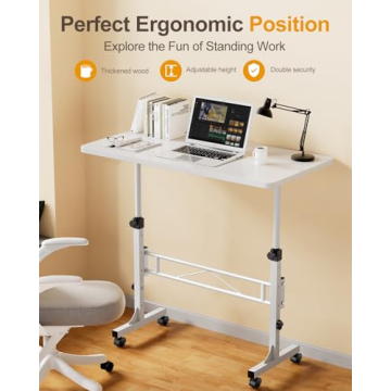 Portable Adjustable Height Mobile Standing Desk 32 Inch