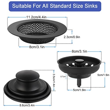 Durable Kitchen Sink Strainer & Stopper Set for Clog-Free Cooking