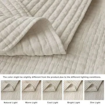 Elegant WDCOZY Beige King Size Quilt Set for All Seasons