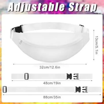 Silkfly 6 Pack White Cotton Fanny Packs for Tie Dye