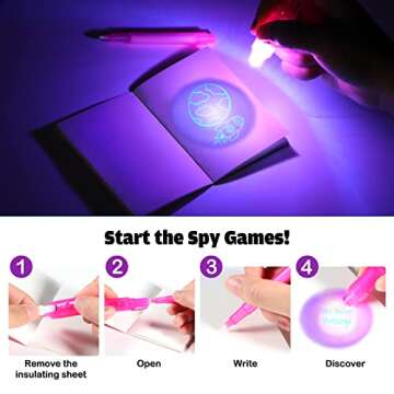GIFTINBOX Valentines Day Gifts for Kids, 28PCS Invisible Ink Pen with UV Light for Kids, Spy Pen Magic Marker for Secret Message, Valentines for Kids Classroom, Party Favors for Kids 4-8 8-12