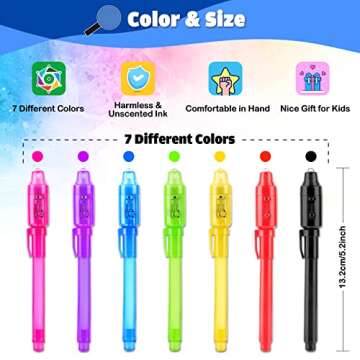 GIFTINBOX Valentines Day Gifts for Kids, 28PCS Invisible Ink Pen with UV Light for Kids, Spy Pen Magic Marker for Secret Message, Valentines for Kids Classroom, Party Favors for Kids 4-8 8-12