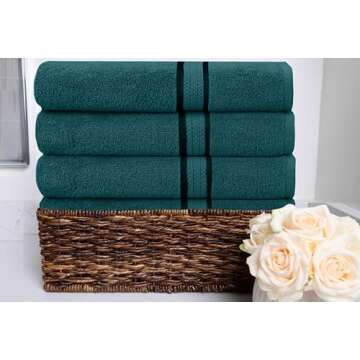 COTTON CRAFT Ultra Soft Bath Towels in Teal - Luxurious Comfort
