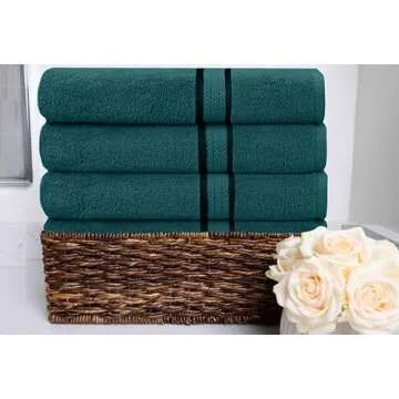 COTTON CRAFT Ultra Soft Bath Towels in Teal - Luxurious Comfort