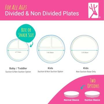 Elk and Friends Kids Porcelain Divided Plates with Suction
