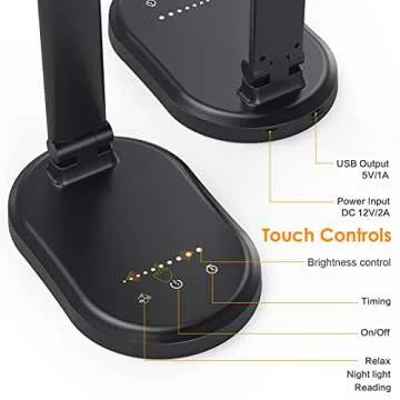 Eye-Friendly LED Desk Lamp with USB Charging and Dimmable Modes