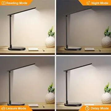 Eye-Friendly LED Desk Lamp with USB Charging and Dimmable Modes