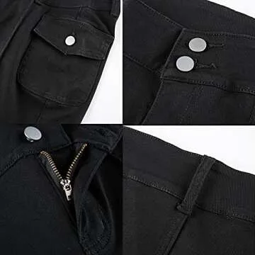 HBER Low Rise Flare Pants for Women Bell Bottom Brown Bootcut Leggings Y2k