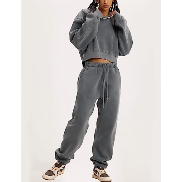 Flygo Women Sweat Set - Stylish Fleece 2 Piece Jogger Tracksuit