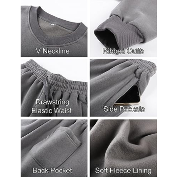 Flygo Women Sweat Set - Stylish Fleece 2 Piece Jogger Tracksuit